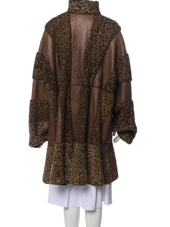 Giuliana Teso Reversible Persian Lamb Fur & Leather Coat Bergdorf Goodman IT42 - Picture 2 of 8